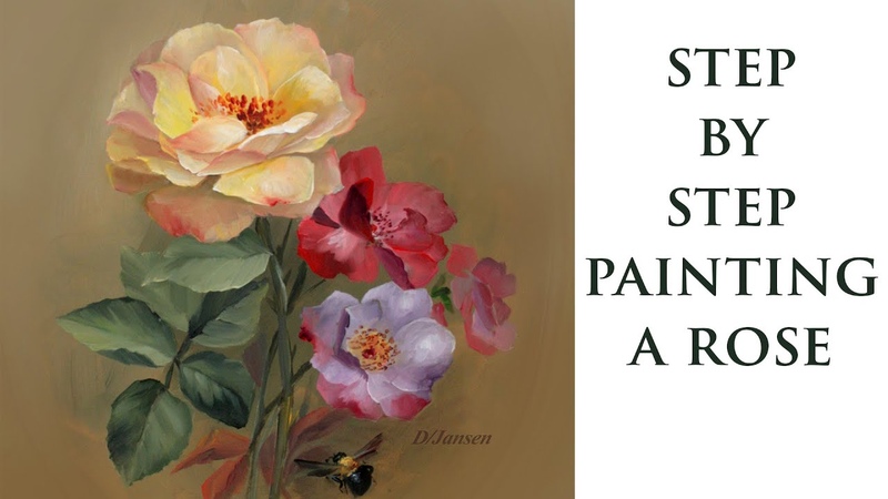 step by step painting a rose for beginning