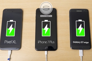 Pixel XL vs iPhone 7 Plus vs Galaxy S7 Edge - Battery Charging Speed Test