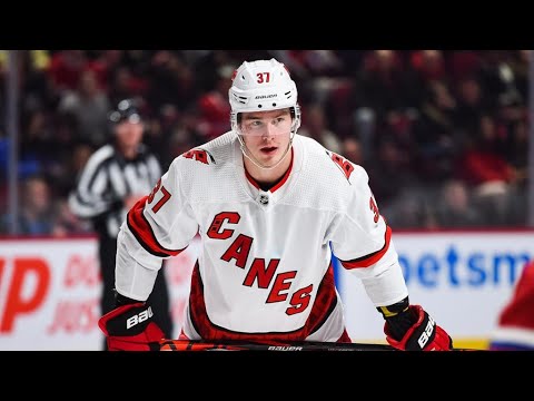 Andrei Svechnikovs two perfect assists vs Vegas icluding OT dish on Aho (25 jan