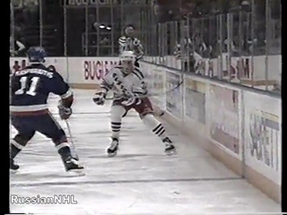 Darius Kasparaitis's rookie hit against Tony Amonte from Rangers (12 feb 1993)