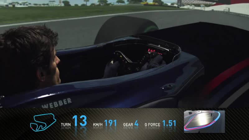 F1 Track Simulator Mark Webber at circuit
