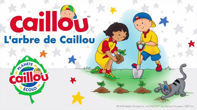 Caillou en français: larbre de Caillou ( Planète Écolo), conte pour enfant, Caillou en