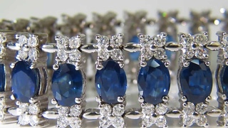 Avis Diamond:  NATURAL GEM SAPPHIRE DIAMOND BRACELET 3 ROW & WIDE CUFF