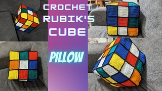 How to Make a Crochet Rubiks Cube Throw Pillow TUTORIAL