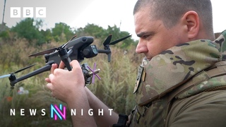 Ukraine frontline: Soldiers strap DIY bombs to commercial drones | BBC Newsnight