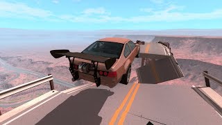 Beamng Drive Destructible Bridge High speed Pileup crashes #1 | Crash Therapy