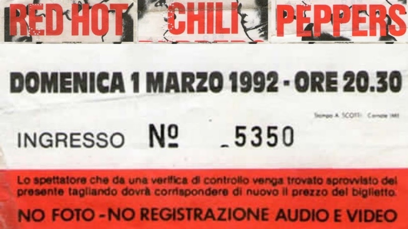 Red Hot Chili Peppers Palatrussardi, Milano, Italy, 1 mar 1992